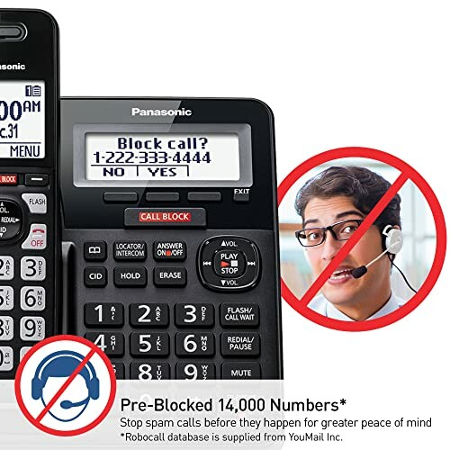 Phone with call block feature and spam call prevention