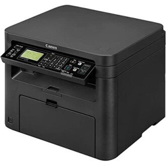 Canon black multifunction printer with control panel.