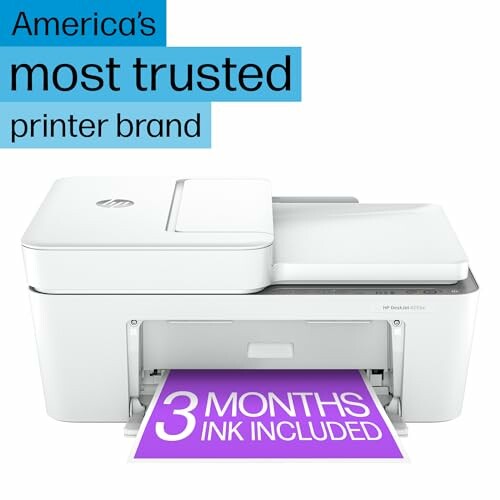 Printer with text 'America's most trusted printer brand' and '3 months ink included'.